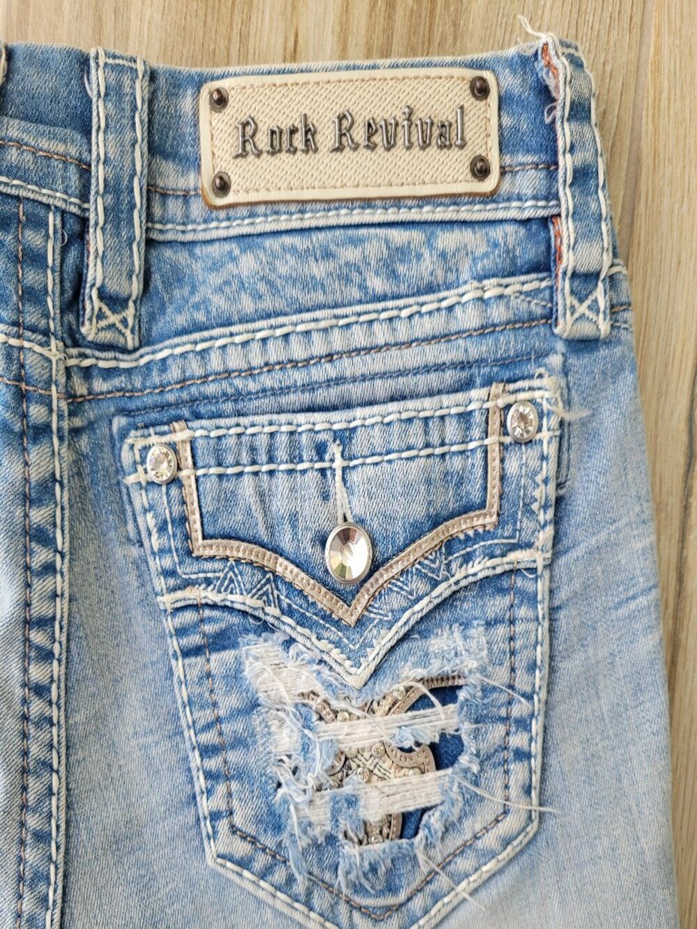 Rock Revival FAY Mid-Rise Denim Shorts 28 - Picture 4 of 5